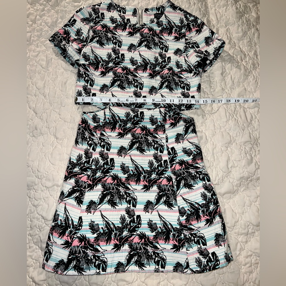 Topshop Tropical Print Cutout Dress